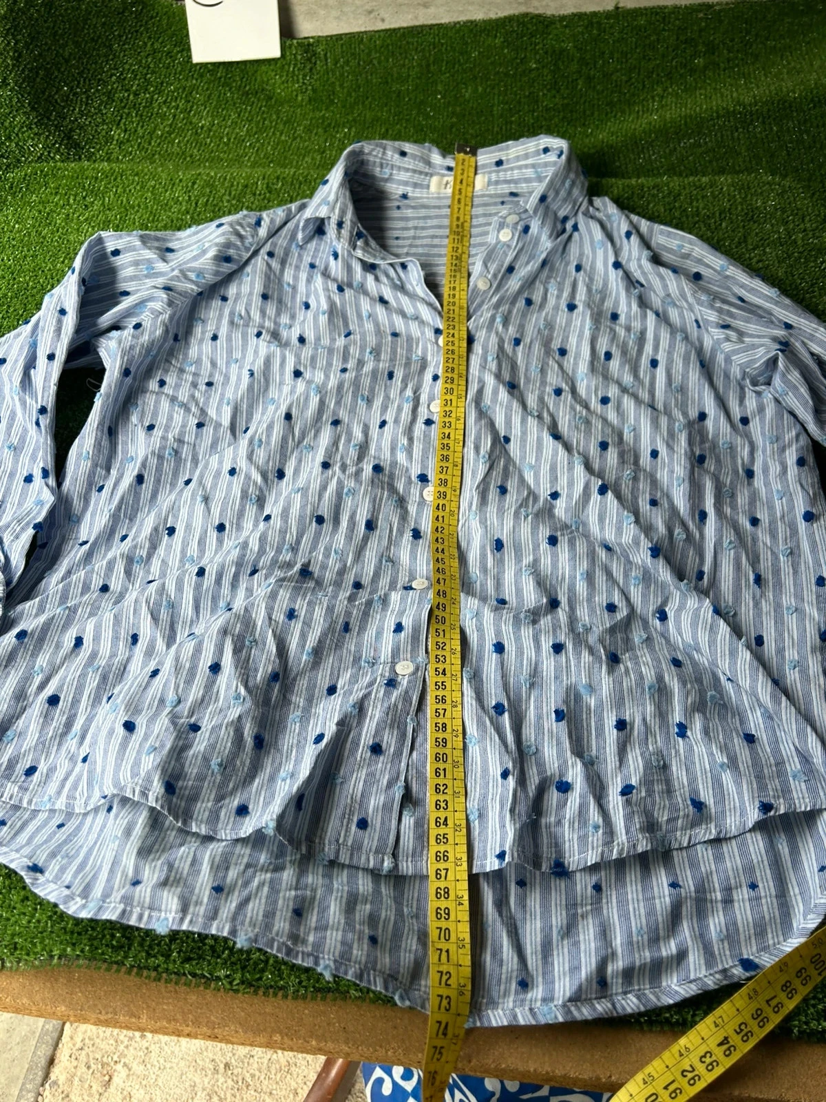 Witte blauwe gestreepte kilky-shirt maat L 100% katoen – photo 8